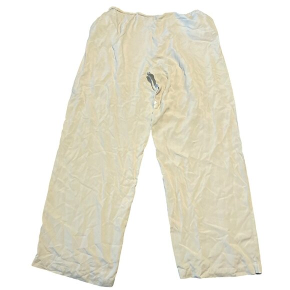 Amber Stone 100% Silk Beige Elastic Waist Pants L - Picture 3 of 7